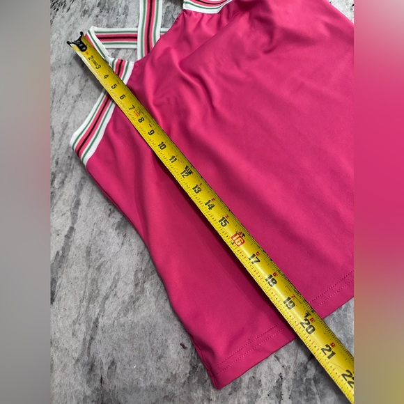 Athleta women's Sz S pink criss cross shelf bra tank top. - Picture 7 of 10
